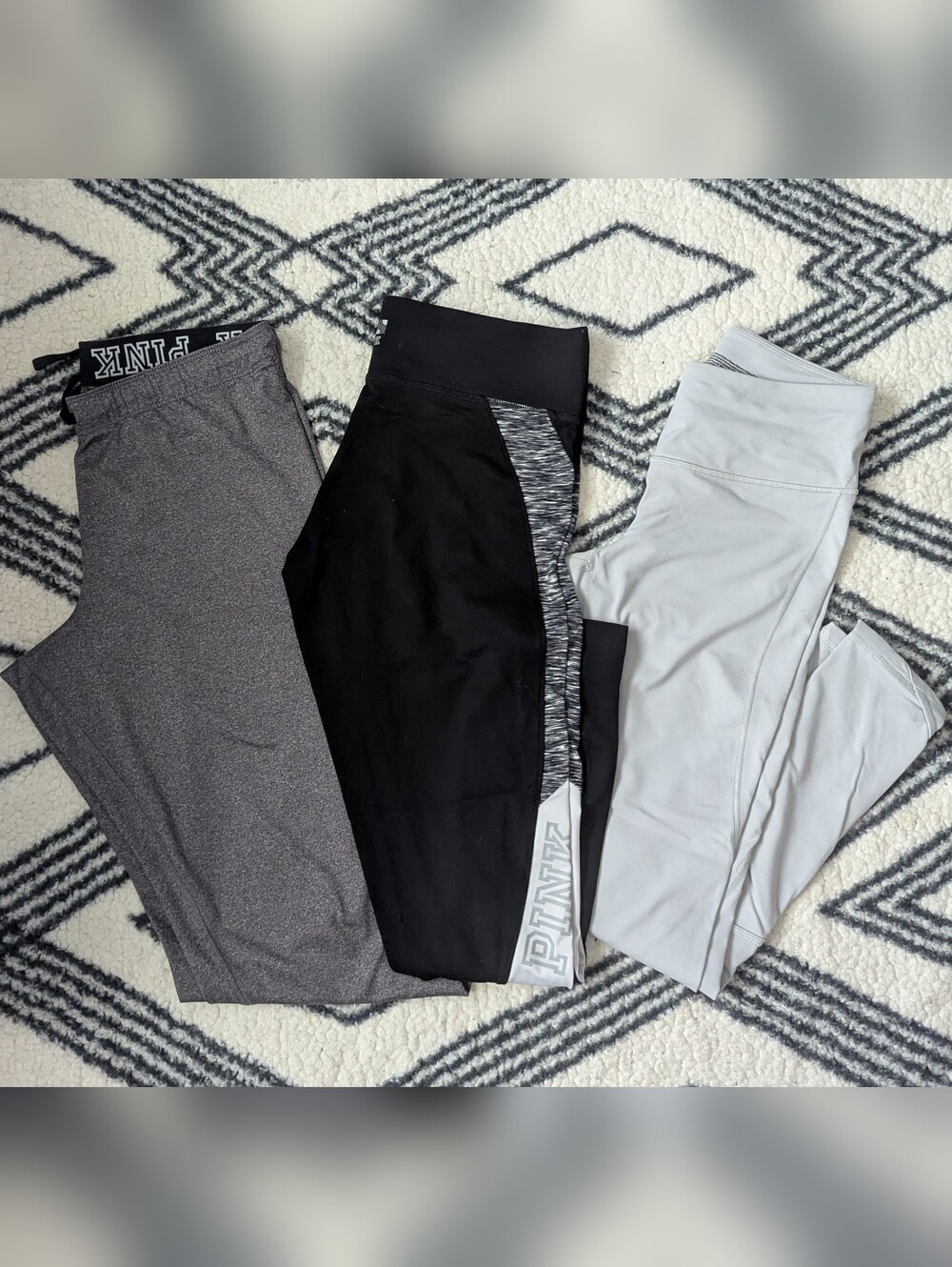 BUNDLE! Set Of Three Leggings Workout Gym Casual Jogger PINK Victoria's Secret